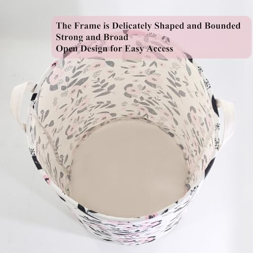 Mziart Cute Laundry Basket, Large Floral Laundry Hamper - Image 5