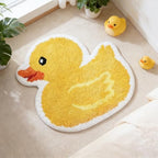 FYSUIMU Yellow Duck Bath Rug Cute Rubber Duck Shaped Tuft Bath Mat Non Slip by FYSUIMU