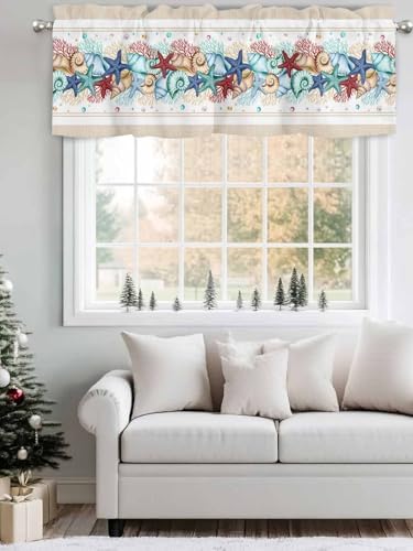 Coastal Beach Kitchen Curtains Valances - Image 4