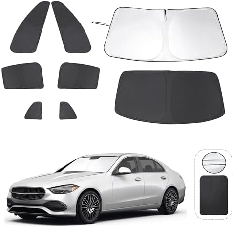 TINGLU Window Shades for Mercedes Benz C Class W205 C250 C300 C400 2015-2021 by TINGLU