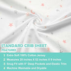 American Baby Company Cotton Fitted Crib Sheet 52x28" - Image 5
