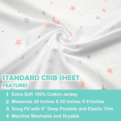 American Baby Company Cotton Fitted Crib Sheet 52x28" - Image 5