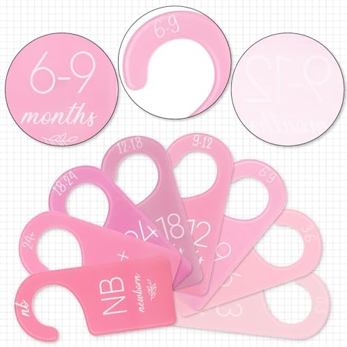 Whaline Acrylic Baby Closet Dividers Pink Hanging Infant Clothes Hanger - Image 3