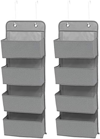 Delta Children 4 Pocket Over The Door Hanging Organizer, 2 Pack, Dove Grey by DeltaChildren
