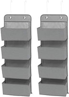 Delta Children 4 Pocket Over The Door Hanging Organizer, 2 Pack, Dove Grey by DeltaChildren