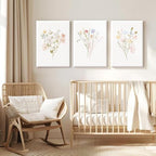 Nursery Wildflower Wall Art Girl Flower Canvas Wall Decor Floral Nursery Art - Image 4