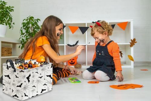 Sanjiaofeng Rectangular Kids Basket Halloween Storage Bins, Bat Storage Basket - Image 6
