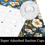 Shower Mat Non Slip 26.8 x 15.1 Inches, Colored Flowers Bathtub Mat Shower - Image 3