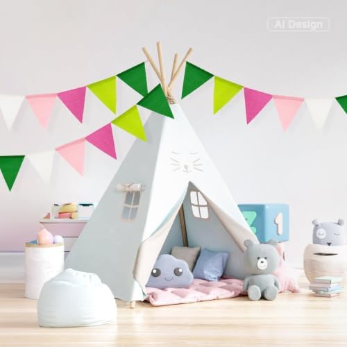 G2PLUS Pre-Strung Triangle Pennant Banner Decorative Flag Garland 60PCS - Image 5