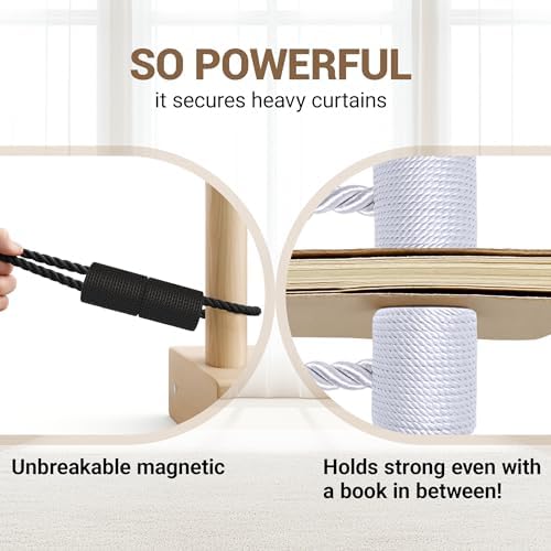 Hion Magnetic Curtain Tiebacks Black 6pcs, Curtain Holdbacks Hooks Holders - Image 5