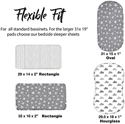 100% Organic Cotton Fitted Bassinet Sheets Perfectly Compatible - Image 2