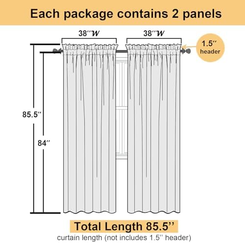 Lecloud Leia Clip Blush Pink Sheer Curtains 84 Inch Length 2 Panels, Jacquard - Image 4