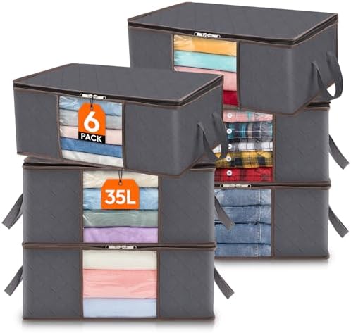 Lifewit 6 Pack Clothes Storage Bag, Foldable Storage Bin Closet Organizer by Lifewit