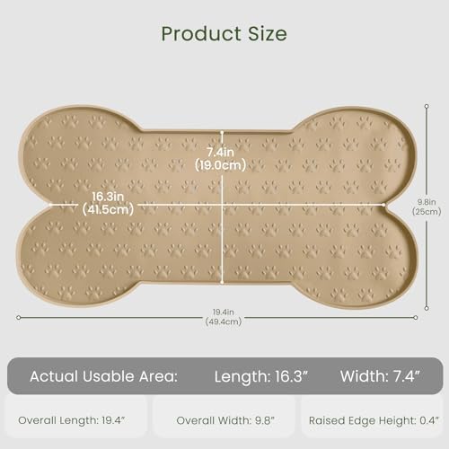 PWTAA Dog Food Mat Anti-Slip Silicone Dog Bowl Mat Thicker Pet Placemat - Image 2