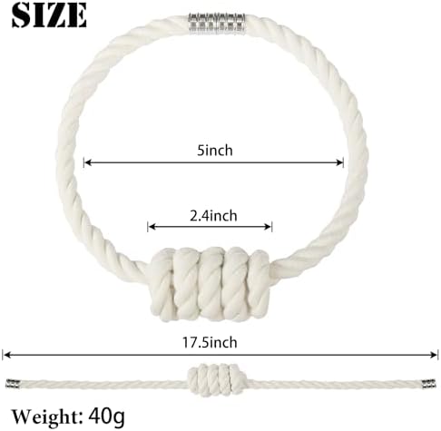 BEL AVENIR Magnetic Cotton Curtain Tiebacks 4 Pack Hand-Woven Curtain Ties - Image 2
