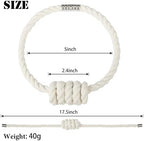 BEL AVENIR Magnetic Cotton Curtain Tiebacks 4 Pack Hand-Woven Curtain Ties - Image 2