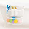 Saddle Bath Toy Organizer, 2 Compartments Mesh Bathtub Toy Storage by Colenumone