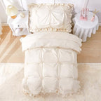 Princess Toddler Bedding Set for Girls, 4 Piece Ruffles Jacquard Embroidery - Image 3