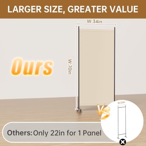 Room Divider 34'' Wide Folding Room Divider Panel - Image 3