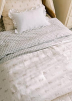 Oilo Bunny Crib Bedding Set, 5-Layer Organic Cotton Muslin Crib Quilt & Sham - Image 3