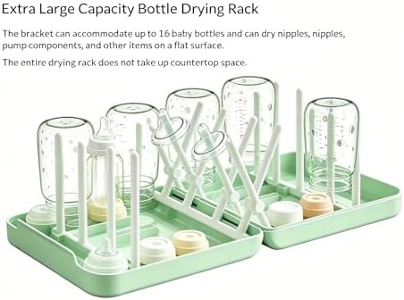 Foldable Travel Bottle Drying Rack, 16-Rib High Capacity, Space-Saving Portable - Image 3