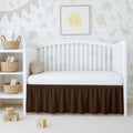 Cottington Lane Chocolate Crib Skirt Dust Ruffle 14" Drop, Fits 28" x 52" by CottingtonLane