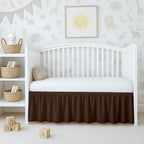 Cottington Lane Chocolate Crib Skirt Dust Ruffle 14" Drop, Fits 28" x 52" by CottingtonLane