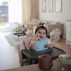 mushie Silicone Baby Bib | Adjustable Fit Waterproof Bibs - Image 3