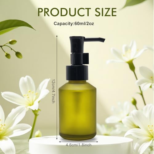 1Pcs 60ml/2oz Portable Empty Refillable Frosted Glass Press Bottle Cosmetic - Image 2