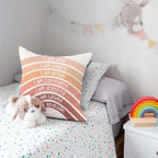 QIYUHOY Orange Kids Rainbow Classroom Throw Pillow Covers, 18x18 Inch - Image 3