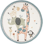 SAFAVIEH Carousel Kids Collection 3' Round Ivory CRK120A Animal Non-Shedding - Image 4