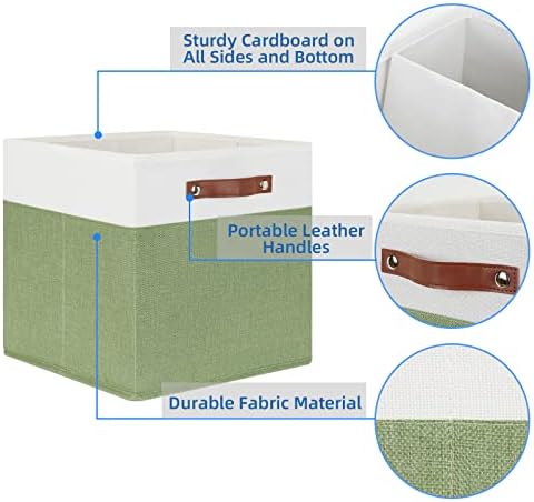 Temary 13 Inch Cube Storage Bin 4 Pack Fabric Storage Cubes Fabric Storage Bin - Image 3