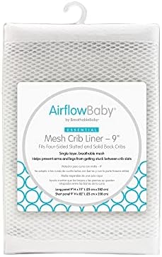 AirflowBaby Mesh Crib Liner for Full-Size Slatted Cribs, Lightweight 2mm Mesh by BreathableBaby
