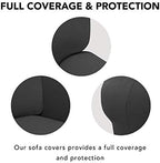 PureFit Stretch Oversized Couch Covers Fleece Sofa Slipcovers Dark Gray - Image 3