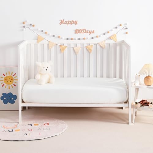 NTBAY Mini Crib Muslin Fitted Sheets, 2 Pack, 24 x 38 - Image 2