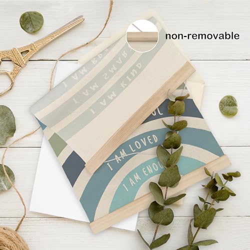 HRQKO Blue I Am Kind Smart Inspirational Poster Hanger Frame, Boho Rainbow Wall - Image 5