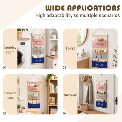 3-Pocket Hanging Wall Organizer, Tropical Aloha Design - Image 4