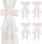 4Pcs Bow Curtain Tiebacks, Elegant Bow Butterfly Curtain Tiebacks by UFURMATE