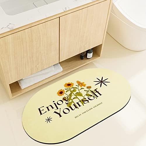 UKELER Sunflower Bath Mat 31.5''×19.6'' Rubber Backed Bathroom Rug Non Slip - Image 2