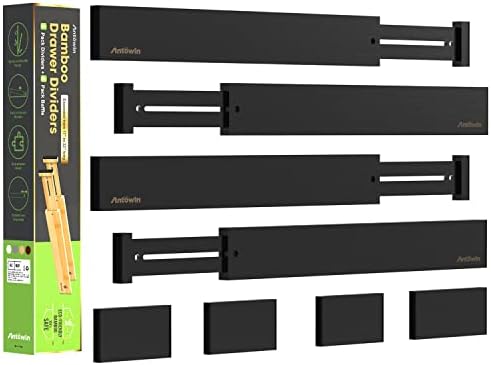 ANTOWIN Bamboo Drawer Dividers Organizers, Expandable Drawer Separators Splitter by ANTOWIN