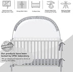 L RUNNZER Pop Up Baby Crib Tent, Crib Net Canopy to Keep Baby in, Crib Mosquito - Image 2