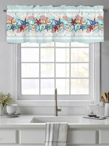 Vandarllin Coastal Beach Kitchen Curtains Valances - Image 2