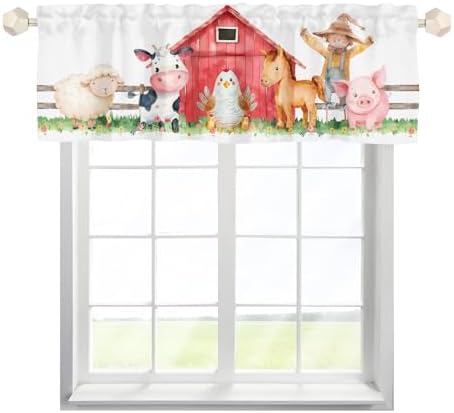 Unisex Farm Animals Cow Chicken Horse Nursery Short Curtain Valance by Unknown