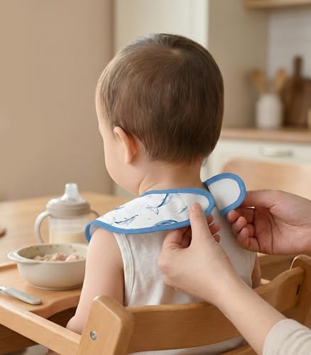 3 Pack Waterproof Baby Bibs for Eating, Mess Proof Feeding Bib - Image 3