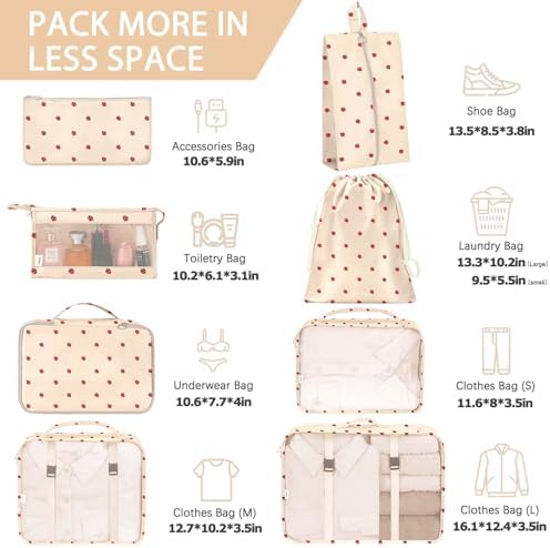 KPX 8 Set Packing Cubes for Travel, Luggage Packing Organizers Accessories - Image 2