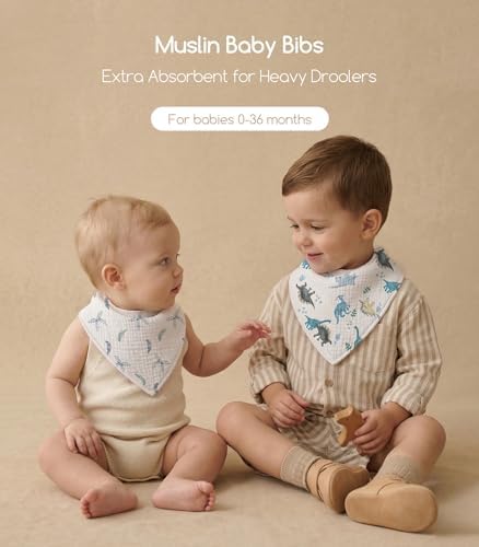 8 Pack Muslin Baby Bandana Bibs - Image 3