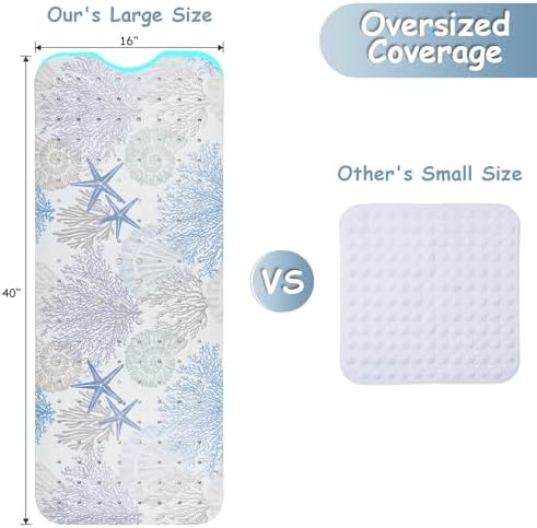 Bathtub Mat Non Slip, Extra Long Bath tub Mat Shower Floor Mat - Image 2
