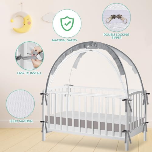 Crib Tent - Crib Net to Keep Baby in, Stop Baby from Climbing Out of Crib - Image 3