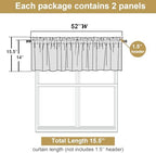 Lecloud Leia Texture White Sheer Valances 14 Inch Length 2 PCS, Dual Rod - Image 5