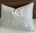 Rudransha Sweet Dreams Embroidered 12x18 Lumbar Pillow Cover, Robins Egg - Image 2